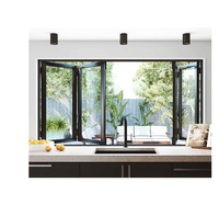 Fenêtre pliante horizontale CBMMART pour appartement, cadre en alliage d'aluminium, ouverture automatique, moustiquaire en acier inoxydable