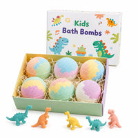 Coffret Cadeau de 6 Bombes de Bain pour Enfants sur le Thème des Dinosaures avec Jouets Surprise, OEM, Marque Privée, Vente en Gros