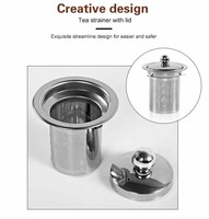 Infuseur à thé en acier inoxydable 304 de qualité alimentaire avec couvercle, maille fine, écologique, réutilisable, filtre à thé en vrac pour tasse et théière, finition miroir