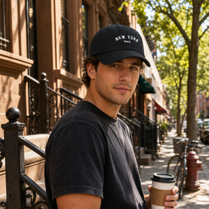 Casquette de baseball unisexe en velours de coton, non structurée, à profil bas, réglable, avec logo brodé personnalisé, style ethnique, effet vieilli et délavé, style 'Dad' - Product Image 3