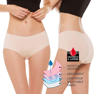 Delle donne Biancheria Intima Fisiologica 4-strati di Cotone Organico A Prova di Perdite Sanitario Mutandine Periodo Mestruale Periodo di Protezione - Product Image 1