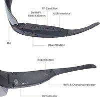 Lunettes vidéo DVR WiFi 1080P avec verres polarisés UV400, lunettes d'enregistrement vidéo pour le sport, compatibles avec iOS et Android
