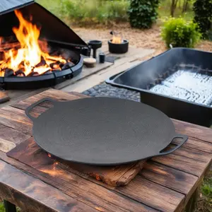 Outdoor Camping Non-Stick Maifan Stone Coating Round Barbecue Grill Pans Smokeless BBQ Griddles