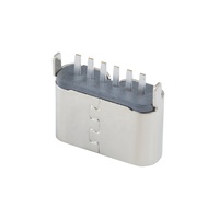 Connecteur femelle USB Type-C 6 broches en cuivre, longueur 5,5 mm, montage vertical DIP, USB-C 6 broches 3,0 A max.