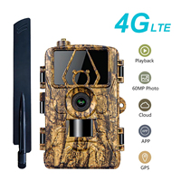 Caméra de chasse 4G LTE étanche IP66 avec capteur CMOS vidéo 8K 60MP, GPS, carte SIM, résistante aux intempéries, écran LCD 2,0 pouces