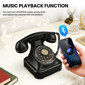 Téléphone rétro sans fil Bluetooth avec assistant vocal - Prêt à être expédié, design de bureau, couleur optionnelle/personnalisée - Product Image 3