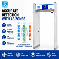 Detector de Metales Inteligente Tipo Puerta con 18 Zonas de Detección, Pantalla LCD de 11 Pulgadas, Grabación de Instantáneas, Sistema de Inspección de Seguridad