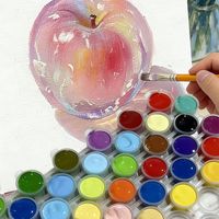 Lot de 48 pots de peinture acrylique de base de 3 ml pour enfants, idéal pour les loisirs créatifs et la peinture sur toile, avec bande de rangement pour pots