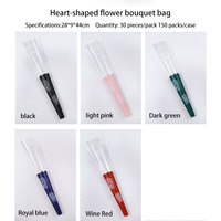 Sacs d'emballage en PE à motif cœur pour bouquets, translucides, imperméables et écologiques, pour fleurs en gros