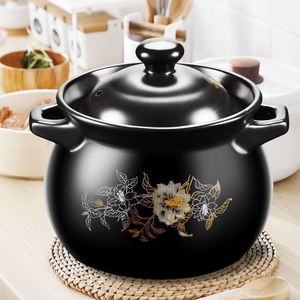 หม้อดินเผา ทนความร้อนสูง รักษาคุณค่าทางสุขภาพ เซรามิก ดินเผา หม้อหิน สำหรับตุ๋นซุปและโจ๊ก - Product Image 1