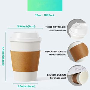 8oz 12oz 16oz 20oz Custom Printed Single Wall Craft Paper Eco-Friendly Biodegradable <b>Disposable</b> Take Away Coffee <b>Cups</b> with Lids - Product Image 2