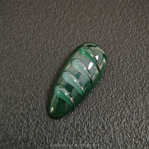 Faux ongles à pression <span class=keywords><strong>vert</strong></span> dégradé avec motif floral 3D, forme amande, pour usage quotidien et <span class=keywords><strong>manucure</strong></span> de fête - Product Image 4