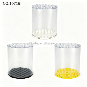 Contenedor de exhibición transparente apilable a prueba de polvo con forma de tubo cilíndrico para pequeños bloques de construcción y minifiguras de acción 10716 - Product Image 1