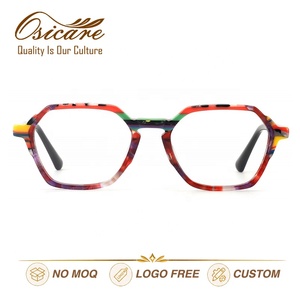 Gafas de Marca Roja de Alta Calidad, Hechas a Mano, Estilo Acetato, Montura Cuadrada, Gafas Ópticas Retro Vintage para <span class=keywords><strong>Mujer</strong></span> - Product Image 2