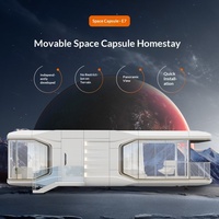 Capsule spatiale modulaire préfabriquée en acier, maison conteneur mobile pour hébergement, camping, hôtel de villégiature, chambre Apple E7