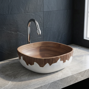Vistaar Square Granite Ceramic Outdoor Hand Wash Basin Table Top Rustic Design 5 Year Warranty - Product Image 3