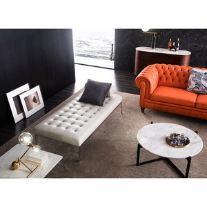 거실 가구를위한 금속베이스가있는 럭셔리 현대 원형 커피 테이블 가죽 대리석 탑 최소 주문 <span class=keywords><strong>2</strong></span> 개 - Product Image 3