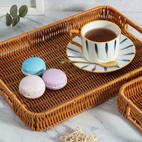 Panier plat peu profond en osier tressé à la main, écologique, multifonctionnel, pour le rangement et le service des aliments