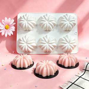 Silicone Flower Cake Mould 6 Cup Baking Pan Petal Dessert <b>Mold</b> for Fondant <b>Jelly</b> Cupcakes - Product Image 1