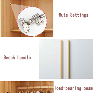 Super Oferta: Armario de 4 <span class=keywords><strong>Puertas</strong></span> para Almacenamiento y Organización Fáciles, Armario Futón, Armario para Abrigos de Madera Maciza - Product Image 6