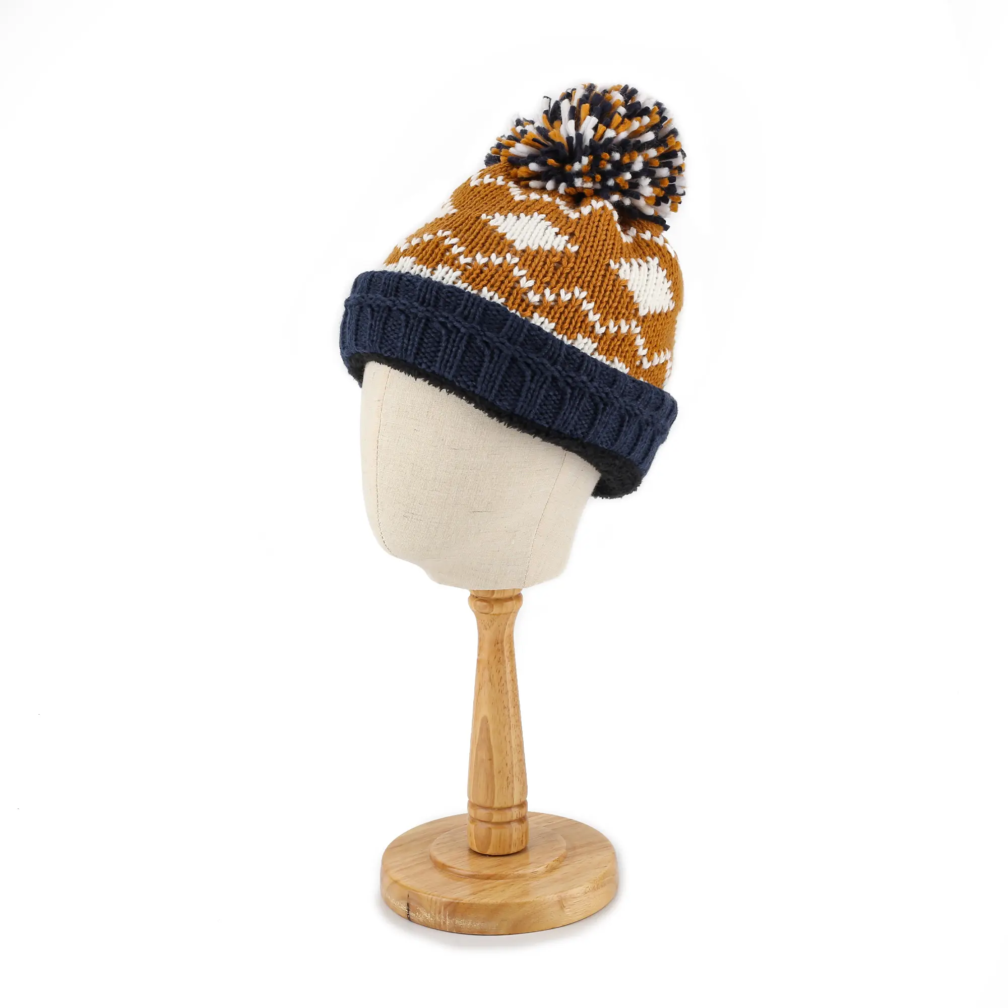Fábrica Vende Moda Bordado Malha Tampas De Fibra Acrílica Unisex Inverno Quente Ski Hat Toque Malha Bobble Hat