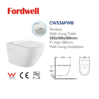 Nouvelle toilette murale en céramique à chasse d'eau multiple avec réservoir encastré, ensemble de toilettes simple