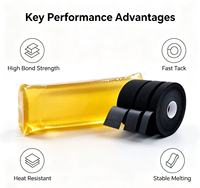 Bloc de colle thermofusible jaune JCXC, pression 100-110°C, pour la fabrication de rubans de faisceaux de câbles automobiles, vente en gros industrielle en vrac