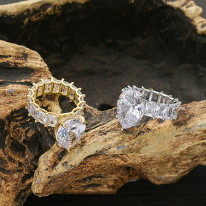 Anillo de Zirconio con Forma de Gota de Agua, Anillo de Amor para Mujer, Accesorios Populares - Product Image 1