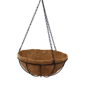 LinkWin Pendurado Coco Basket Auto Rega Planta Flower Pot Fiber Liner para Indoor Outdoor