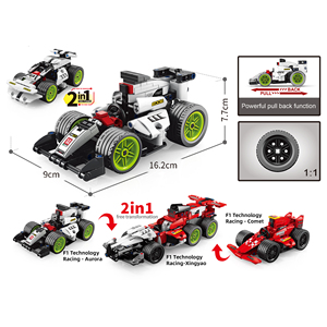 Bán Buôn Xây Dựng Khối Kéo Trở Lại Công Nghệ Xe Thực Tế Racing Xây Dựng Khối Thiết Kid Đồ Chơi Lắp Ráp Đơn Giản - Product Image 2
