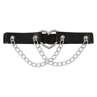 Harnais élastique en cuir pour femme et fille, chaîne de jambe sexy, jarretière cœur, bijoux de corps Rave