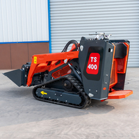 Mini-chargeuse télescopique hydraulique chinoise à moteur essence avec tête de broyage forestier