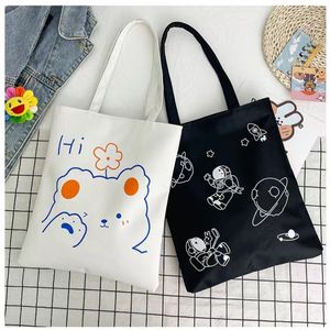 Borsa di tela di grande capacità 2024 donna autunno nuove borse per la scuola di stoccaggio <span class=keywords><strong>letteratura</strong></span> dei cartoni animati luci arte studente Tote borsa a tracolla - Product Image 3