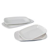 Vaisselle rectangulaire jetable en mélamine blanche pour usage commercial – Assiettes classiques pour hôtel, plat à fondue, poisson, riz, nouilles – Vente en gros spéciale