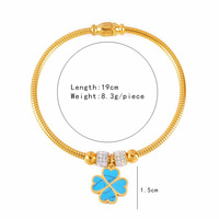 Bijoux de luxe légers Bracelet à fermoir magnétique en os de serpent Bracelet étoile à cinq branches en acier inoxydable avec papillon et cœur en zircon