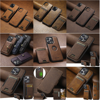 AilesTecca Dompet Kulit Magnetik Mewah untuk iPhone 16 dengan Kantong Kartu yang Dapat Dilepas untuk iPhone 17 Air Pro Max