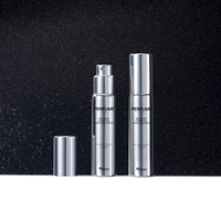 Flacon de parfum fin en verre portable de 15 ml avec pulvérisateur, finition argentée électrolytique personnalisée, idéal pour les voyages