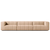 Canapé modulaire de luxe sur mesure pour salon, en tissu, avec structure en bois massif et coussins moelleux pour villa
