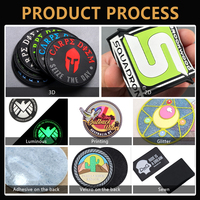Patchs personnalisés en PVC souple 3D 2D avec logo en relief et sequins, à fixation auto-agrippante pour chapeaux et vêtements