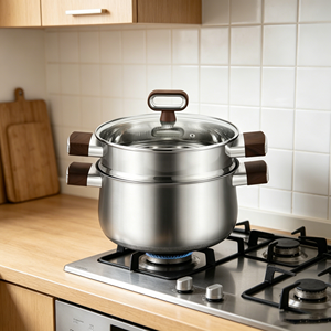 Olla de Cocina FLEY de <span class=keywords><strong>Acero</strong></span> <span class=keywords><strong>Inoxidable</strong></span> 304 Grueso, Multiusos, para Sopa, Guisos y Vapor, Apta para Lavavajillas y Todas las Estufas - Product Image 2