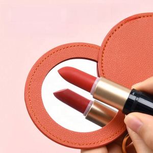 Personalized Compact Mirror Keychain - Custom Logo PU Leather Swivel <b>Makeup</b> Mirror for Promotional Gifts & Travel - Product Image 2