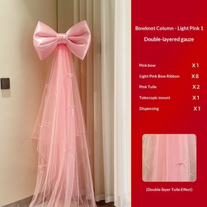 Set Decorativo per <span class=keywords><strong>Camera</strong></span> da Letto <span class=keywords><strong>Nuziale</strong></span> con Grande Fiocco, Colonna, Tenda in Tessuto Ghiaccio e Decorazioni Floreali - Product Image 6