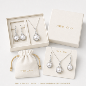 <b>Pearl</b> <b>Earrings</b> <b>and</b> <b>Necklace</b> <b>Set</b> for Women Simple Round Bead Design Daily Wear Accessories - Product Image 6