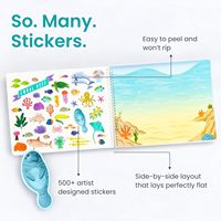 Livre d'autocollants pour enfants sur les animaux et leur habitat, 500+ autocollants, 12 pages à colorier + 12 scènes, pour les tout-petits, voyages en avion, voyages en voiture, 2-8 ans, créatif