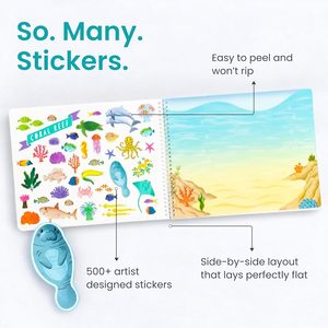 Animals Habitat 500+ Libro <span class=keywords><strong>de</strong></span> pegatinas para niños, 12 páginas para colorear + 12 escenas para niños pequeños, viajes en avión, viajes por carretera, edades <span class=keywords><strong>de</strong></span> 2 a 8 años - Product Image 3