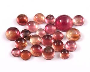 Tourmaline naturelle de forme ronde bicolore, pierre précieuse libre de forme Cabochon multicolore de forme ronde pierre naturelle Bi Tourmaline - Product Image 1