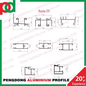 Made in China profili in alluminio per finestre e porte scorrevoli Uruguay e <span class=keywords><strong>Argentina</strong></span> Serie 20 Serie 25 Anodizado naturale - Product Image 3