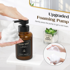 Custom <strong>Glass</strong> Hand <strong>Soap</strong> <strong>Dispenser</strong> Hand Lotion Pump Bottle <strong>Dispensers</strong> <strong>Glass</strong> <strong>Brown</strong> and Black Lotion <strong>Dispenser</strong> - Product Image 3