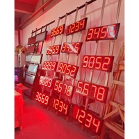 Display Led stasiun Gas IP65 tahan air luar ruangan 8 inci 88.88 putih/merah/hijau/biru dengan tampilan stasiun Gas Digital