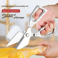 Ciseaux de cuisine multifonctionnels épaissis pour la maison, ciseaux robustes pour couper les os de poulet, ciseaux à tête large spécialisés pour couper les os